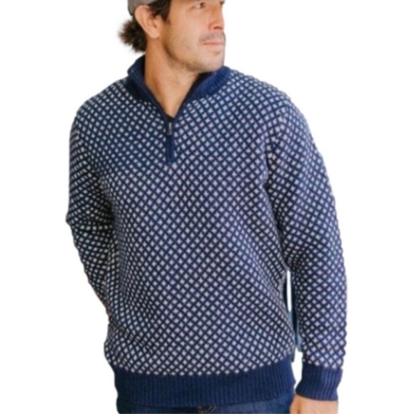 Long Wharf Supply co Edgartown quarter zip up sweater mens XL fisherman costal - Picture 1 of 8